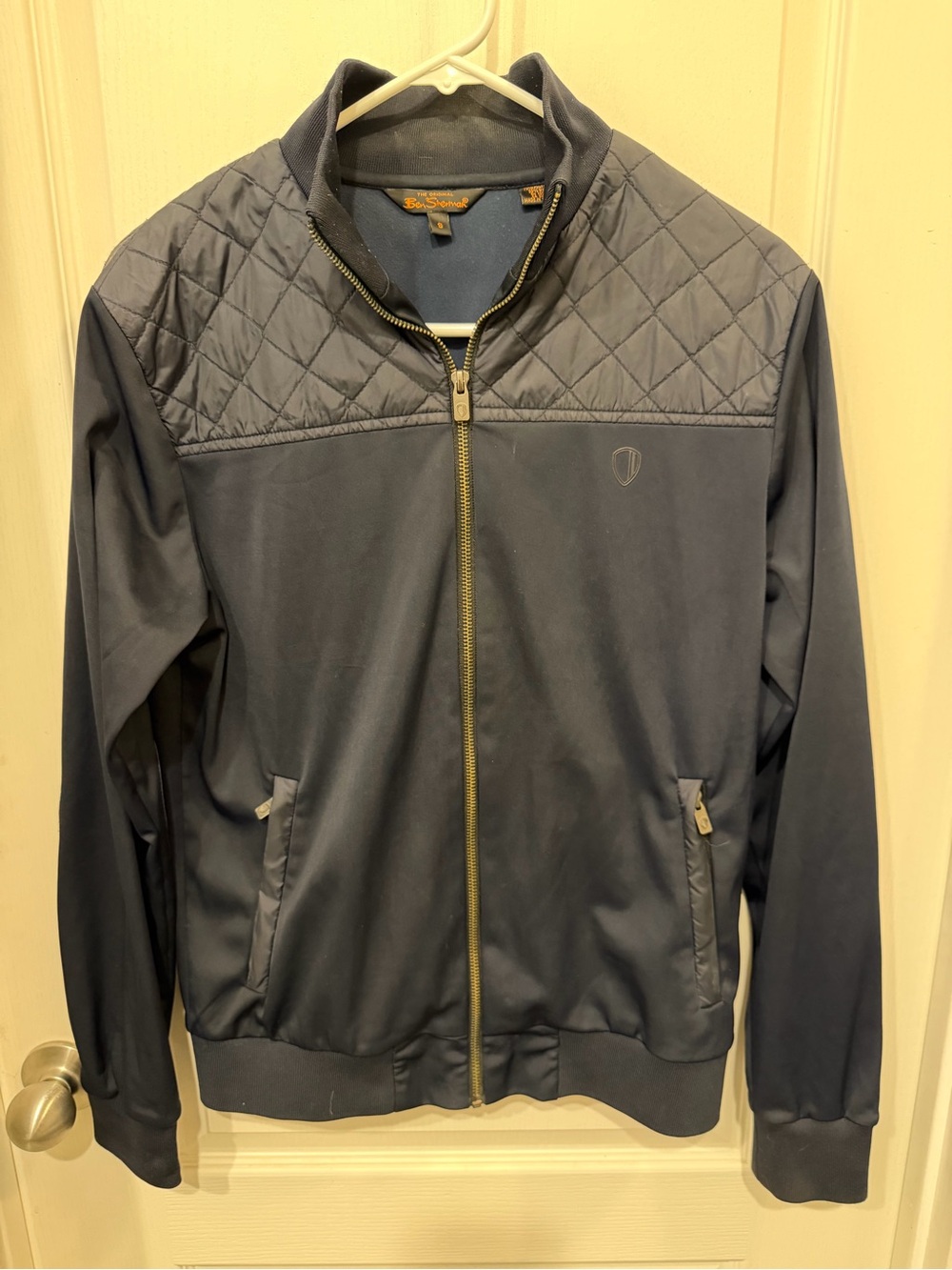 Ben Sherman Navy Quilted Yoke Bomber Jacket